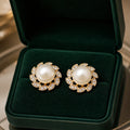 Elegant Pearl Leaf Earrings