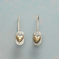 Heart Earrings Made of Silver and Gold