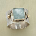 Vintage Green Square Moonstone Ring