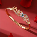 Zirconia Gold Green Crystal Bracelet | Gold