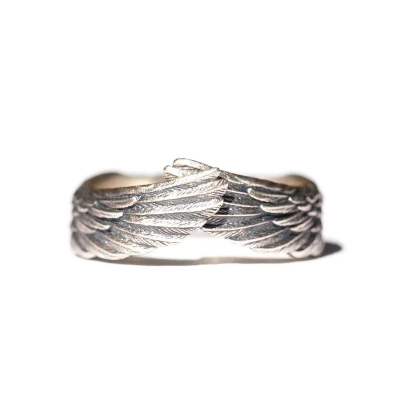 Winged Faith Silver Adjustable Ring
