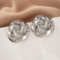 Classic Silver Knot-Shaped Stud Earrings