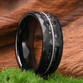 Obsidian Steel Vein Ring