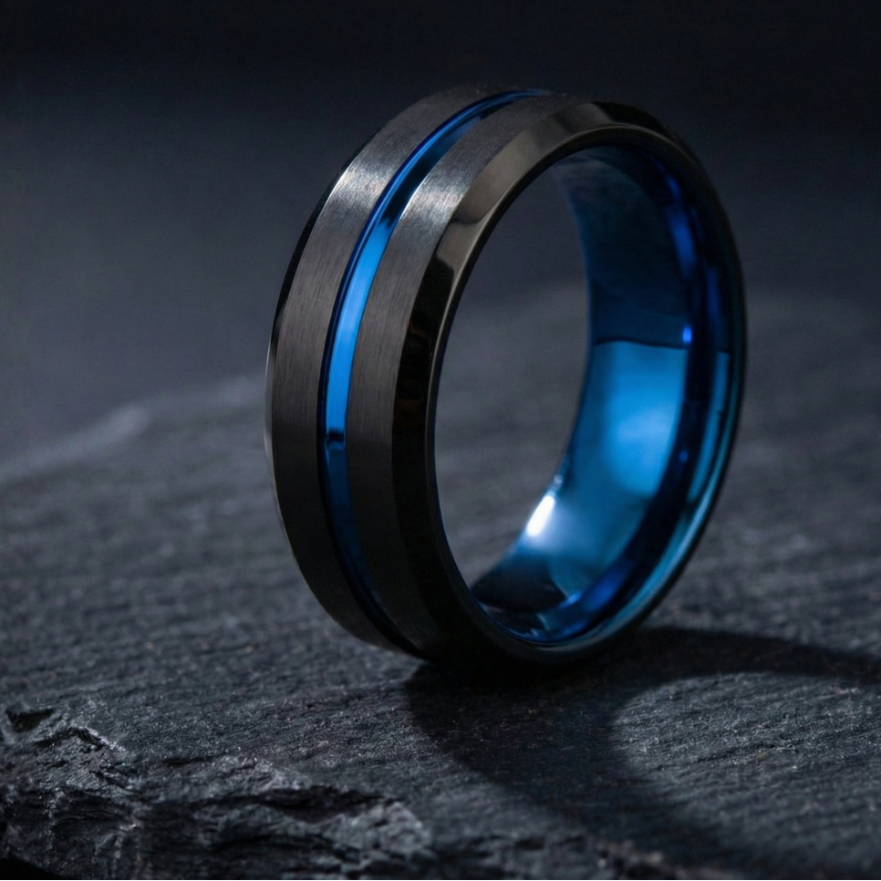 Midnight Steel Ridge Ring